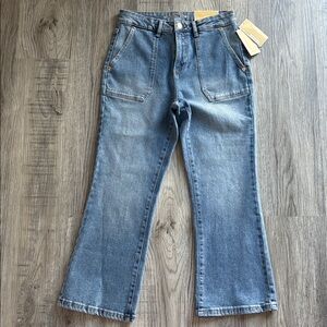 MICHAEL KORS Womens Patch Pocket Crop Flare Jeans size 4 NWT